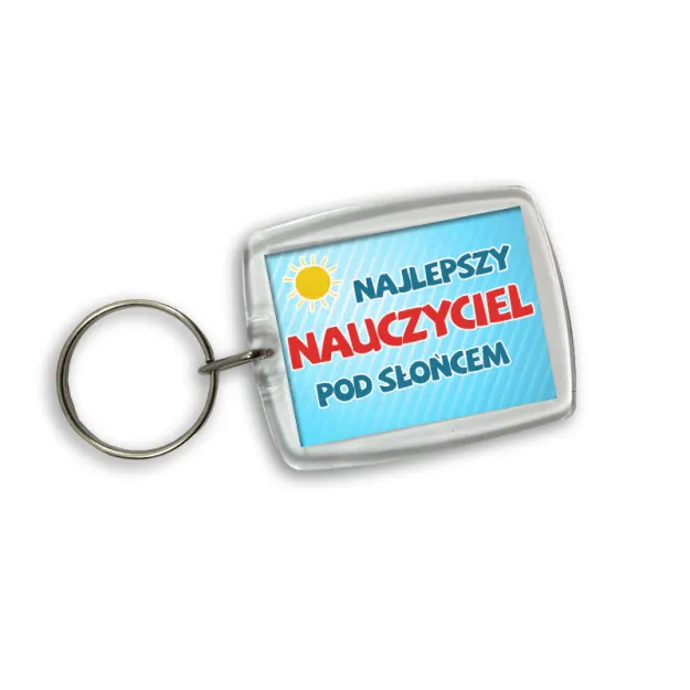 Brelok akrylowy (błękitny) - Najlepszy Nauczyciel pod słońcem