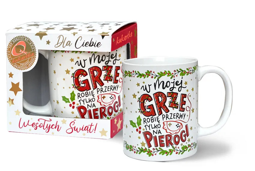 Kubek premium - W mojej grze robię przerwy tylko na pierogi