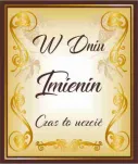 Etykieta na wino - W dniu imienin. Czas to uczcić. - 2