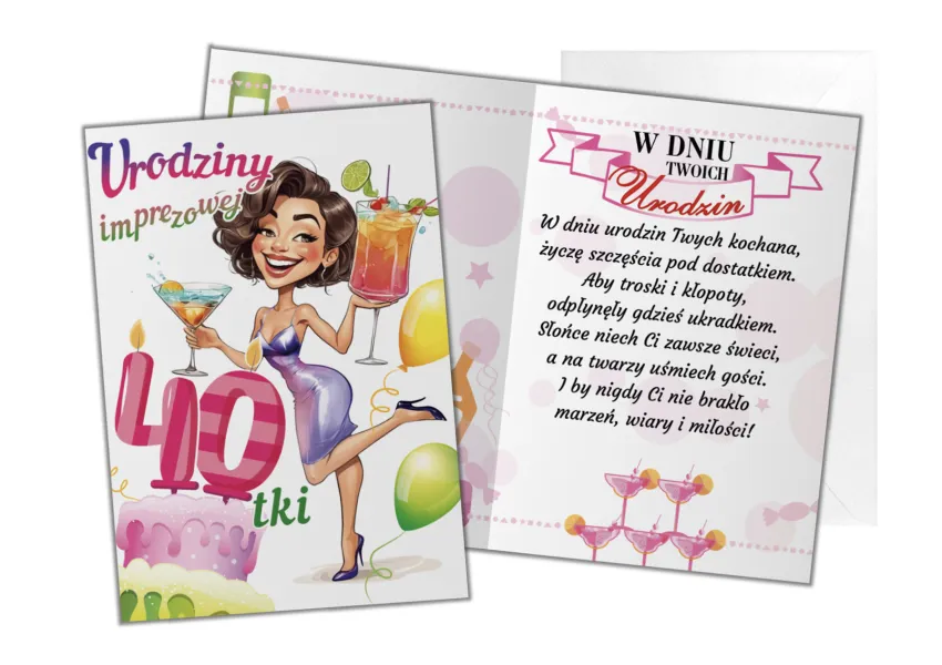 Kartka C5 - Urodziny Imprezowej 40-tki