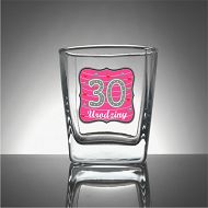 Szklanka whisky - 18 urodziny (herb, różowe tło)
