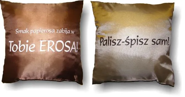 Poduszka duża - Palisz śpisz sam / Smak papierosa zabija w Tobie erosa