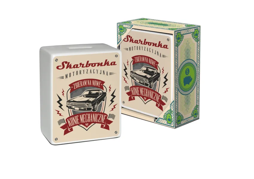 Skarbonka kostka - Skarbonka motoryzacyjna, zbieram na nowe konie mechaniczne