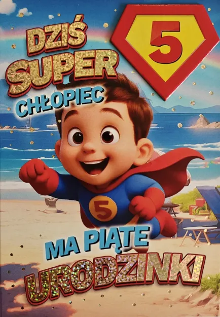 Karnet 3K - Dziś super chłopiec ma piąte urodzinki