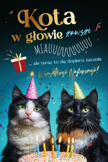 Karnet AS - Kota w głowie zawsze miauuu... Wszystkiego najlepszego