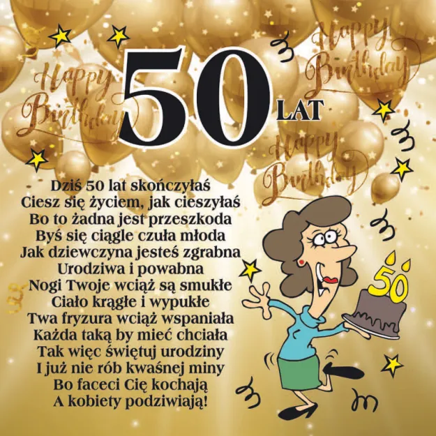Podkładka magnetyczna - 50 lat. Dla Pani. Dziś 50 lat skończyłaś...