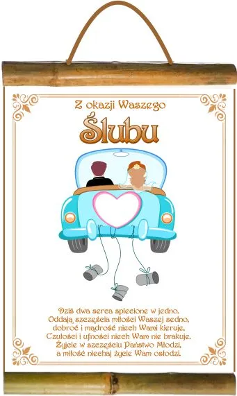 Dyplom z bambusem - Z okazji waszego ślubu (samochód)