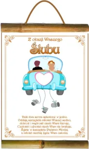 Dyplom z bambusem - Z okazji waszego ślubu (samochód)