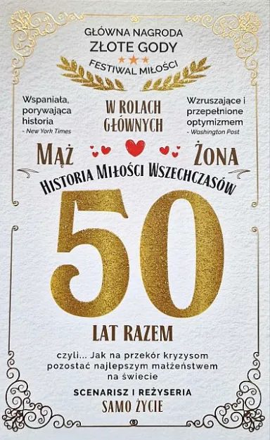 Karnet - Główna nagroda Złote Gody Festiwal Miłości 50 lat razem