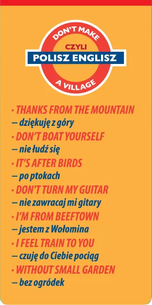 Zakładka magnetyczna do książki - Don't make a village czyli Polisz Englisz