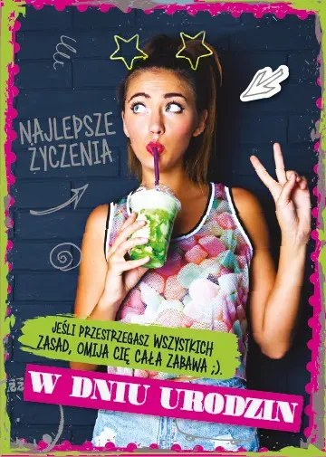 Karnet 3D z życzeniami - W dniu urodzin