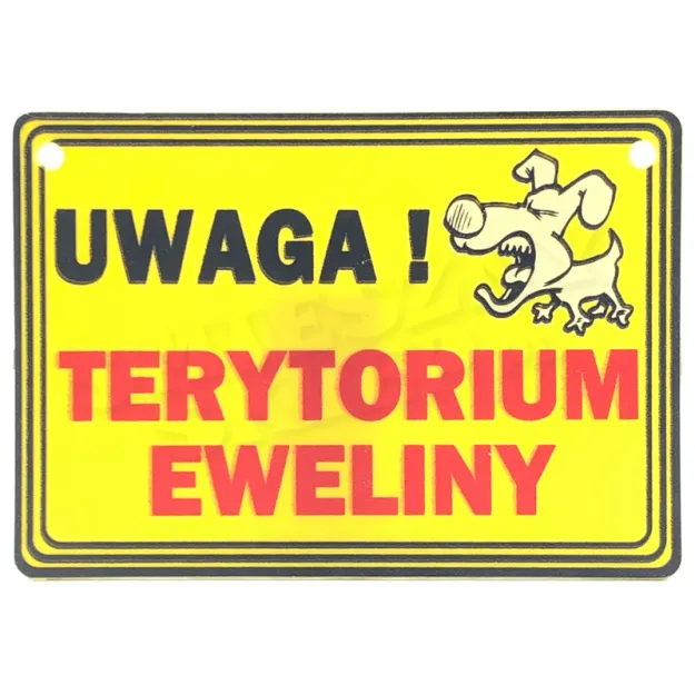 Tabliczka żółta - Terytorium Eweliny