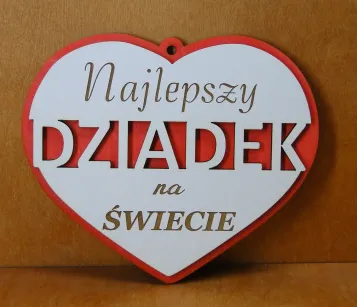 Zawieszka Serce z ażurem - Najlepszy Dziadek na świecie