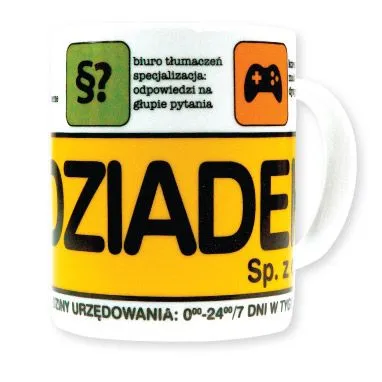 Kubek Kukartka - Dziadek sp. z o.o. - godziny urzędowania 0.00-24.00/ 7 dni w tygodniu, kasa zapomogowo-kredytowa, specjalność, bezzwrotne pożyczki ..... itd.