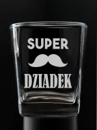 Szklanka whisky grawerowana - Super Dziadek (wąsy)