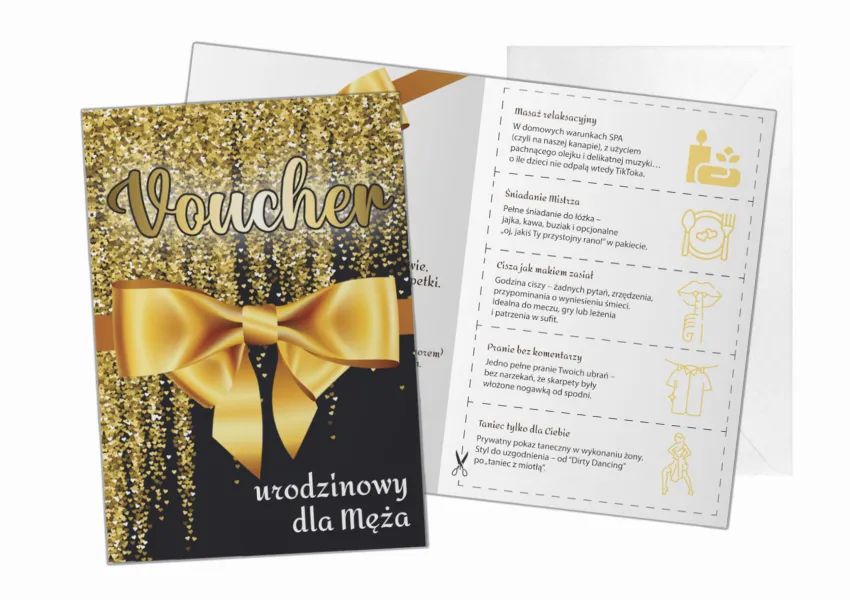 Kartka C5 - Voucher urodzinowy dla Męża