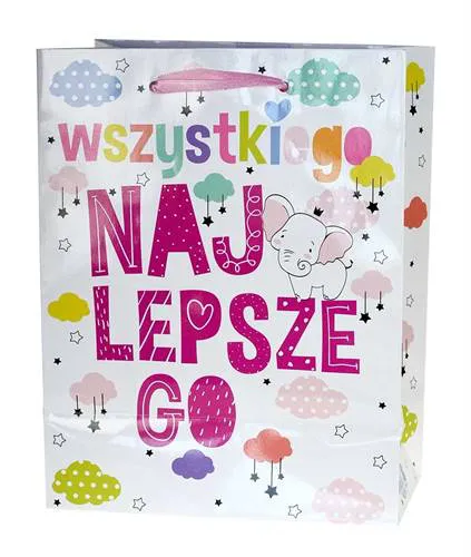 Torebka Kukartka M - (różowa) Wszystkiego najlepszego