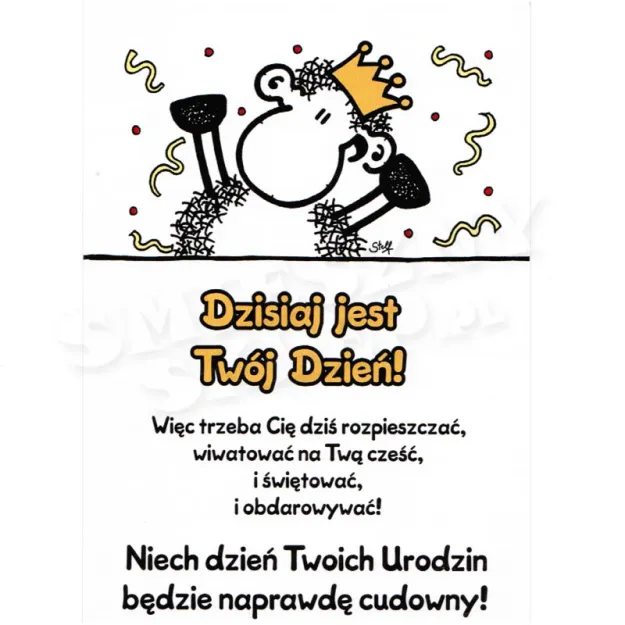 Kartka Sheepworld - Niech dzień Twoich urodzin będzie naprawdę cudowny! Dzisiaj jest Twój dzień!