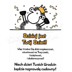 Kartka Sheepworld - Niech dzień Twoich urodzin będzie naprawdę cudowny! Dzisiaj jest Twój dzień!