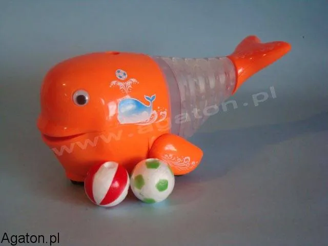 Magiczny wieloryb - świeci się i jeżdzi z poruszającą piłeczką w powietrzu