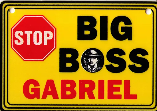 Tabliczka żółta - Big boss Gabriel
