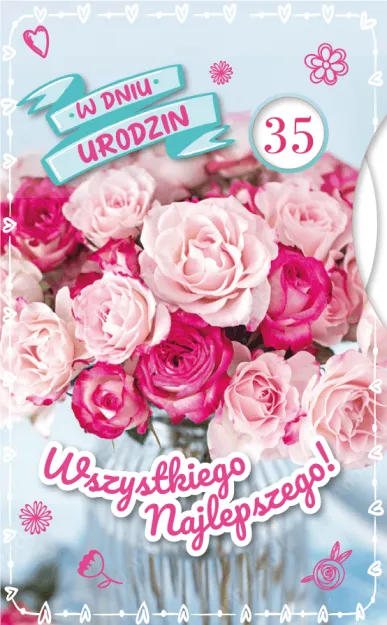 Karnet 3D z życzeniami - ... W dniu urodzin. Wszystkiego najlepszego!
