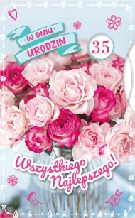 Karnet 3D z życzeniami - ... W dniu urodzin. Wszystkiego najlepszego!