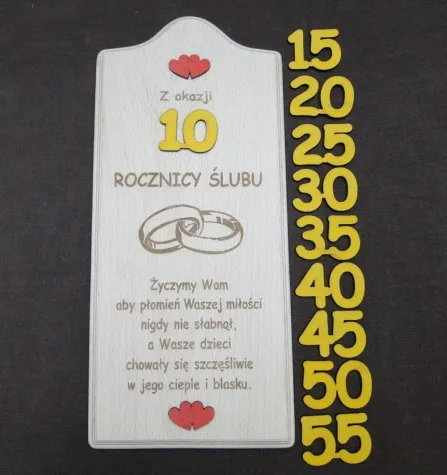 Deska ozdobna - Z okazji 5 Rocznicy Ślubu