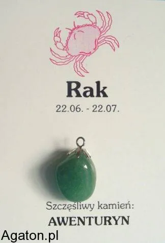 RAK - szczęśliwy kamień zodiaku z zawieszką - AWENTURYN