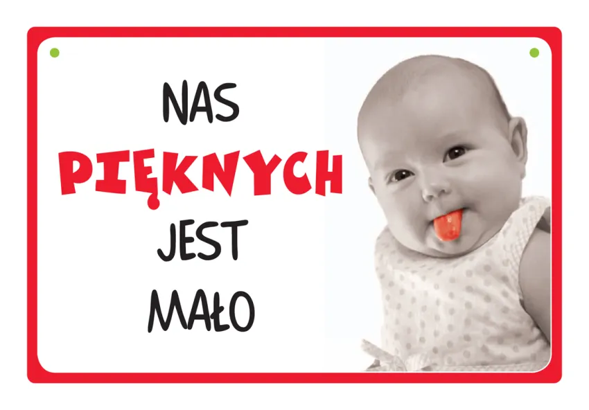 Tabliczka Kukartka cool - Nas pięknych jest mało