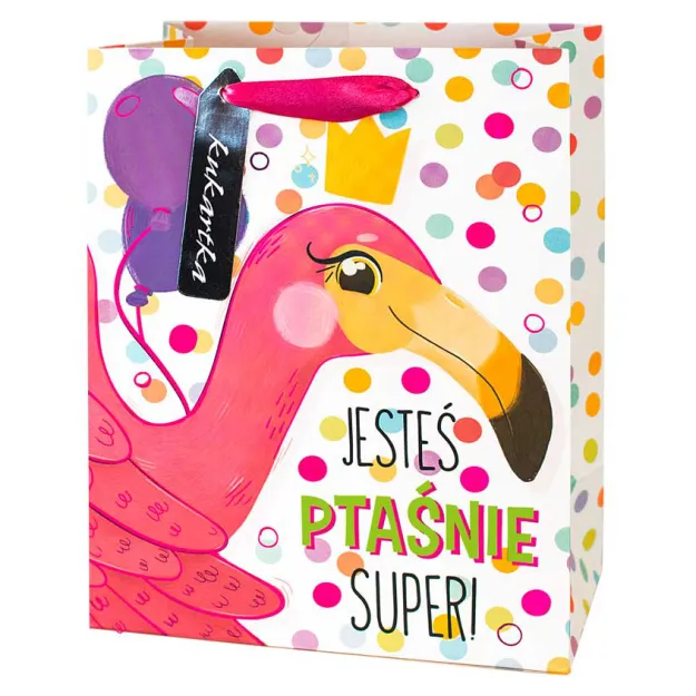 Torebka Kukartka M - Jesteś ptaśnie super!