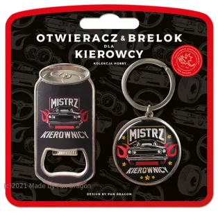 Brelok + otwieracz - Dla Kierowcy. Mistrz kierownicy.