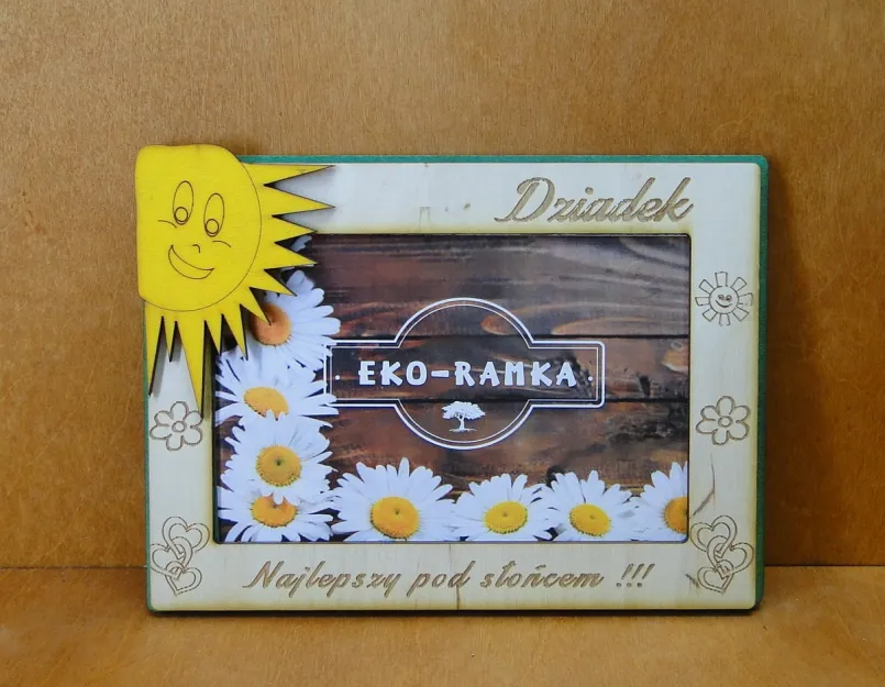 Ramka drewniana - Dziadek najlepszy pod słońcem