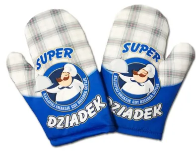 Rękawica kuchenna - Super Dziadek najlepiej smakuje gdy Dziadek gotuje