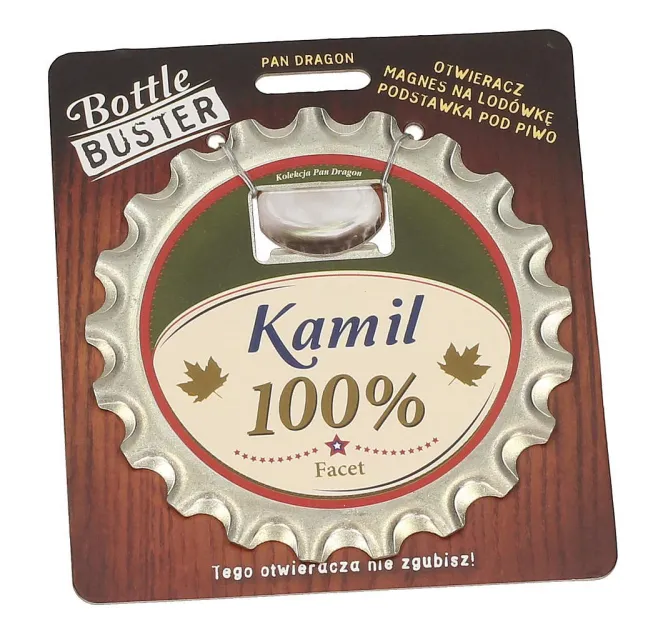 Otwieracz, podstawka, magnes 3w1 - Kamil - 100% facet