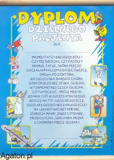 Dyplom - dzielnego pacjenta