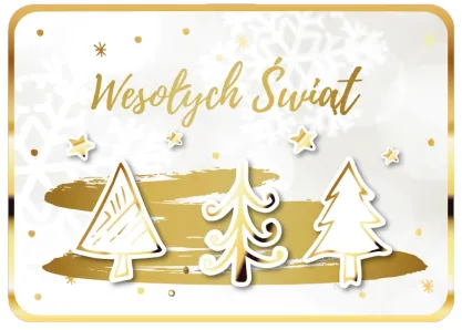 Karnet 3D z życzeniami - Wesołych Świąt