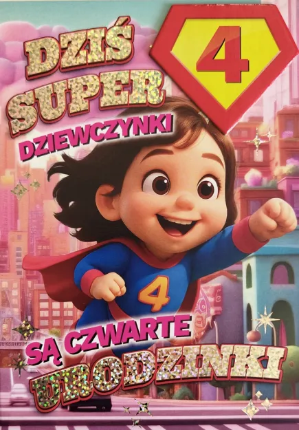 Karnet 3K - Dziś super dziewczynki są czwarte urodzinki