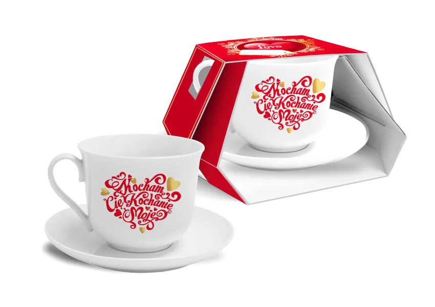Filiżanka + spodek - Kocham Cię, kochanie moje.