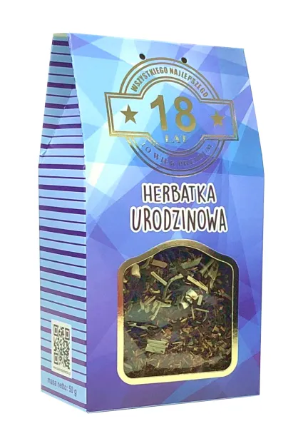 Herbatka urodzinowa - 18 lat to wiek premium, wszystkiego najlepszego 