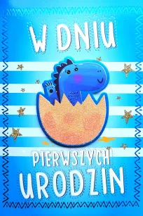Karnet 4K - W dniu pierwszych urodzin (niebieska)