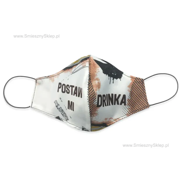 Śmieszna maseczka ochronna na twarz - Postaw mi drinka