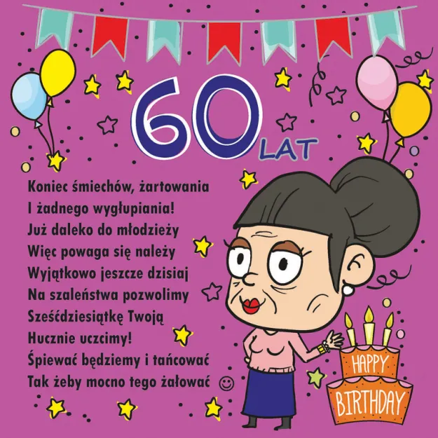 Podkładka magnetyczna - 60 lat. Dla Pani. Koniec śmiechów, żartowania...