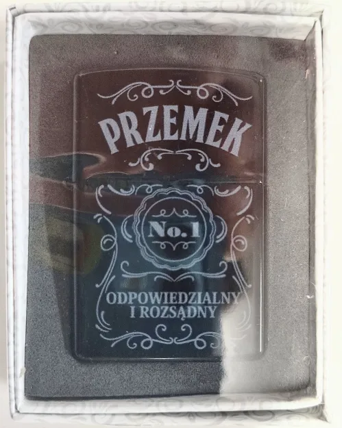 Zapalniczka z imieniem czarna - Przemek No.1 odpowiedzialny i rozsądny