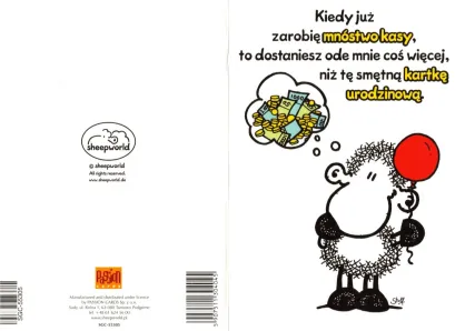 Karnet Sheepworld - Kiedy już zarobię mnóstwo kasy, to dostaniesz ode mnie...