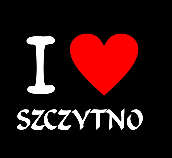 Koszulka czarna - I love Szczytno