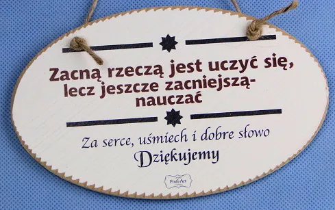 Tabliczka Vintage mała - Zacną rzeczą jest uczyć się, lecz jeszcze zacniejszą nauczać