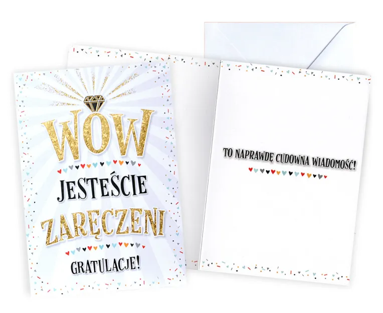 Karnet Kukartka V - Wow. Jesteście zaręczeni. Gratulacje!