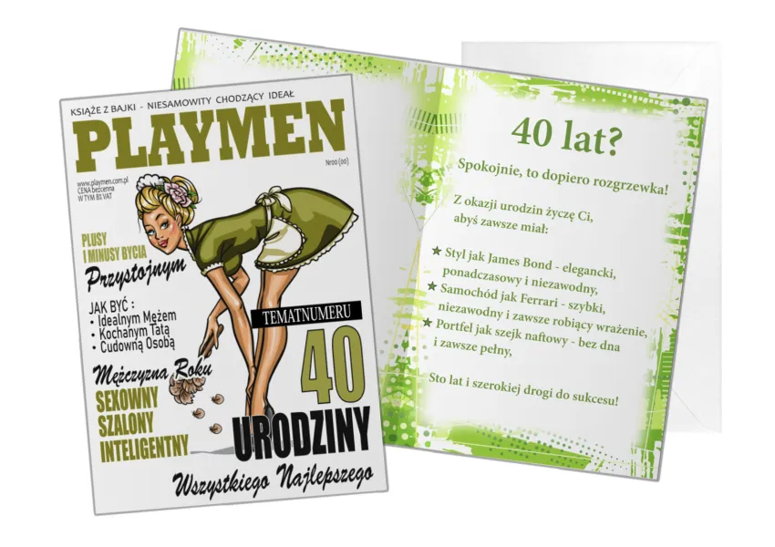 Karnet B6  -  PLAYMEN temat numeru - 40 urodziny