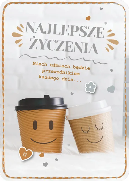 Karnet 3D z życzeniami - Najlepsze życzenia. Niech usmiech będzie przewodnikiem każdego dnia...